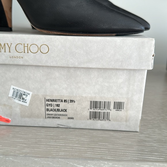 Jimmy Choo Henrietta Booties. Black/Black Leather and Suede. Size 39.5 - Picture 3 of 7